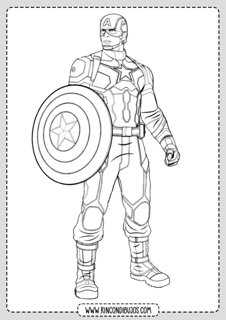 Dibujo De El Capitan America Para Colorear Rincon Dibujos