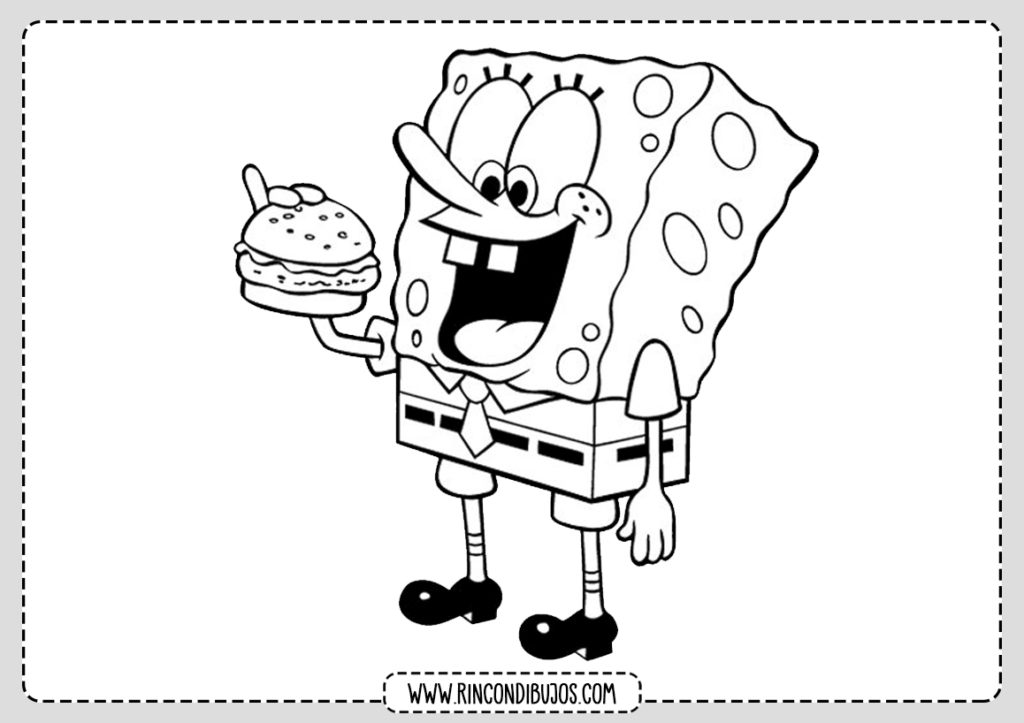 Dibujos De Bob Esponja Comiendo Para Colorear Rincon Dibujos